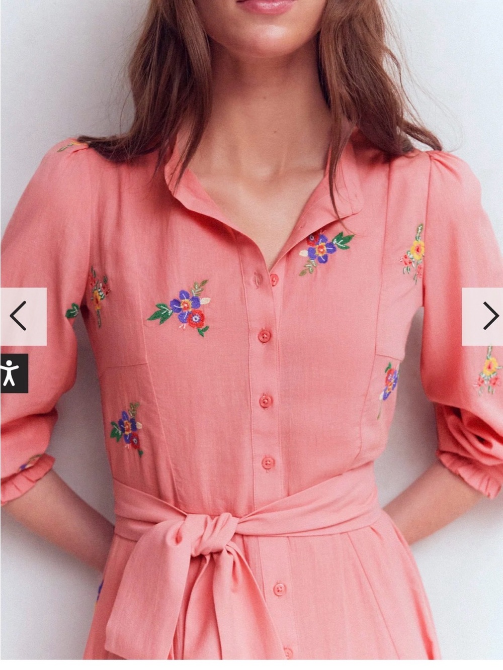 Boden Embroidered Shirt Dress - Picture 8 of 8